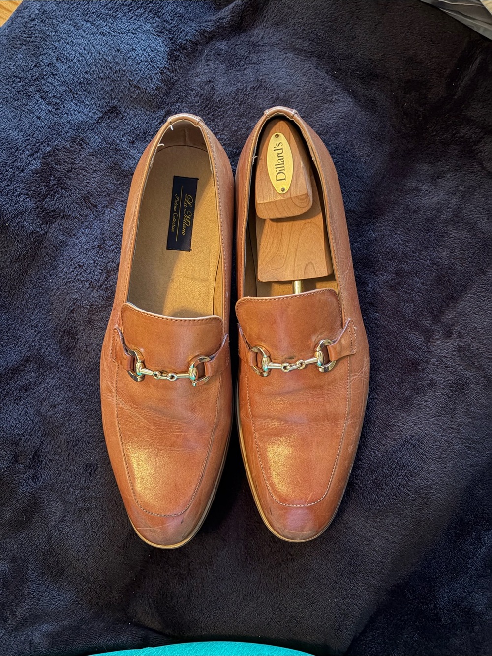 Men's La Milano Leather Bit Loafers in Tan